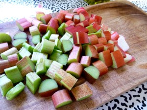 cut rhubarb