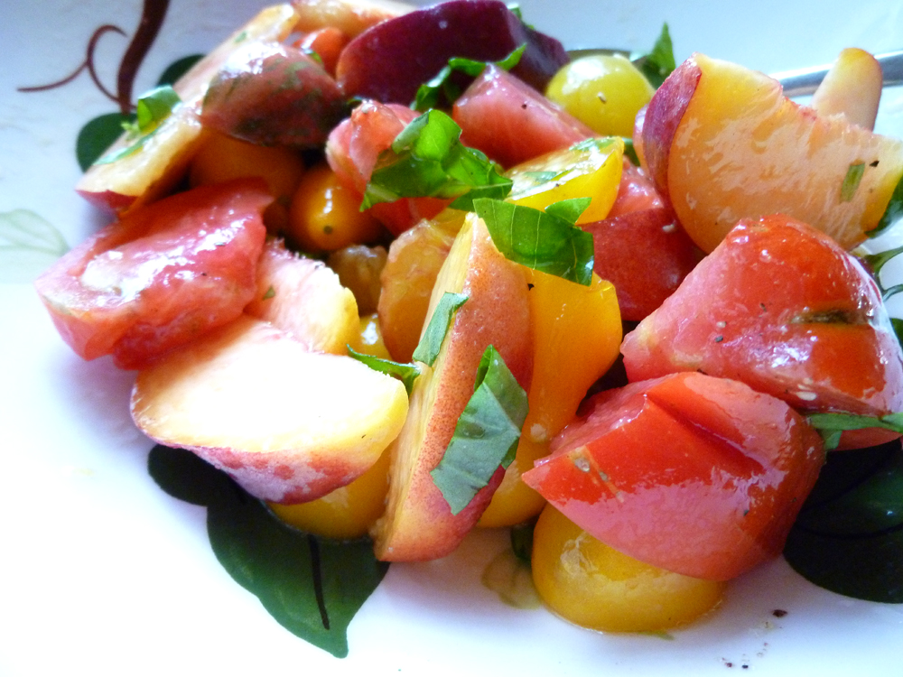 peach and tomato salad
