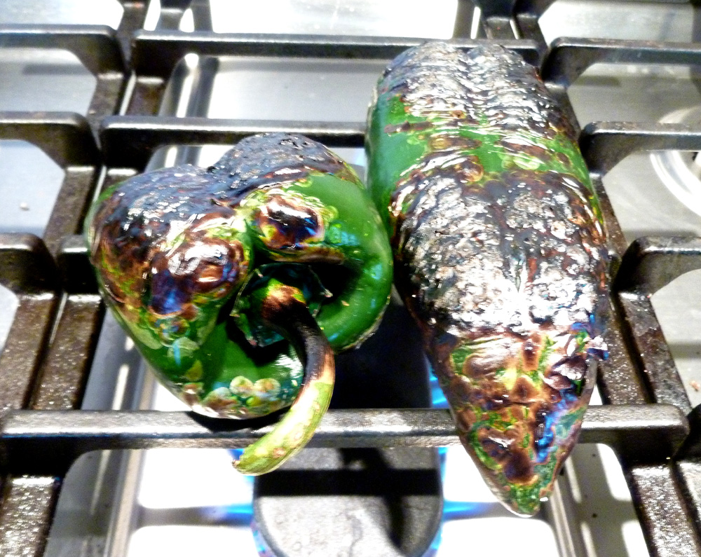 roasting poblanos